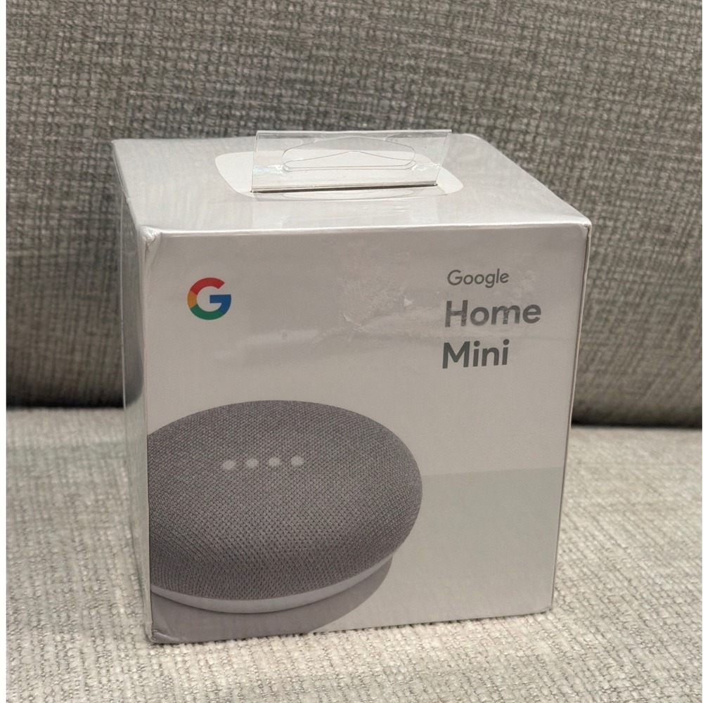Google Home Mini Smart Speaker Chalk Gray GA00210-US New Factory Sealed